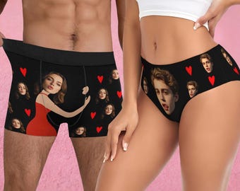 Personalized Face Boxer Briefs - Custom Photo Underwear for Him & Her, Unique Gift for Boyfriend, Husband, Dad, Girlfriend, Wife, Mom