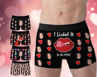 Custom Face Boxer Briefs, Photo Underwear, Valentine's Day Gift