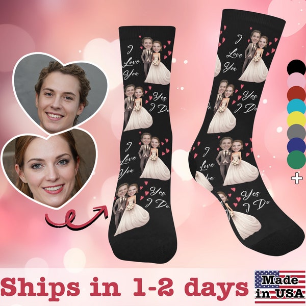 Custom Wedding Socks with Face, Personalized Picture Socks for Wedding, Custom Photo Socks, Custom Face Socks for Couple, Gift for Wedding