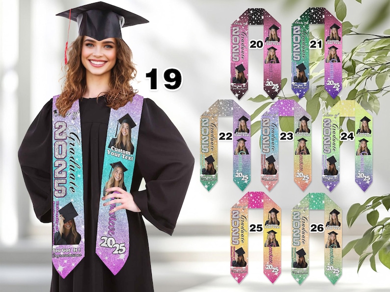 Graduation Robe Items Sashes Custom Graduation Stole, Personalized Photo Sash, Class of 2026 - Etsy