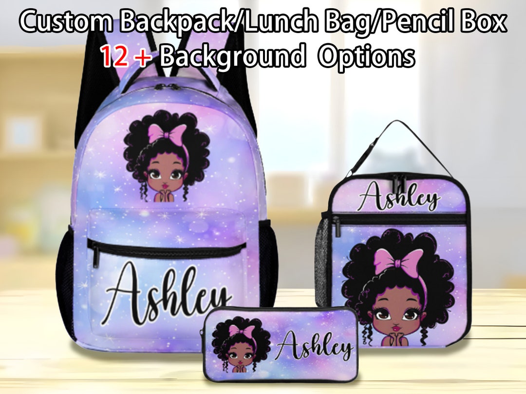 Personalized Afro Girl Backpack Set, Custom Back to School Gifts - Etsy