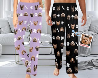 Custom Pet Photo Pajama Pants: Personalized Dog Dad/Mom Matching PJs