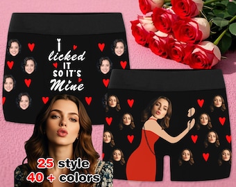 Custom Face Boxer Briefs with Name, Personalized Photo Underwear