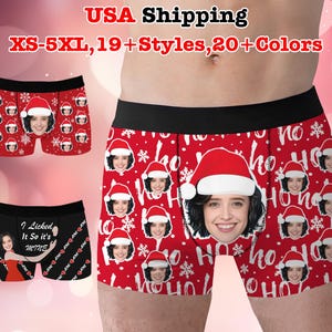 Personalized Photo Boxers for Husband, Custom Boxer Briefs, Custom Face Underwear, Christmas /Valentine /Anniversary /Birthday Gift for Him