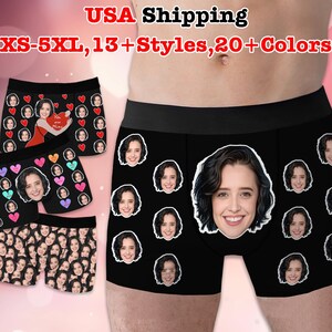 Valentine&#39;s Face Boxer Briefs, Personalized Photo for Boyfriend/Husband, Custom Men&#39;s Underwear Underwear, Anniversary/Birthday Gift for Him