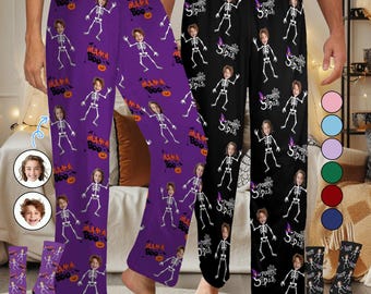Custom Halloween Face Pajama Pants: Personalized Spooky Sleepwear