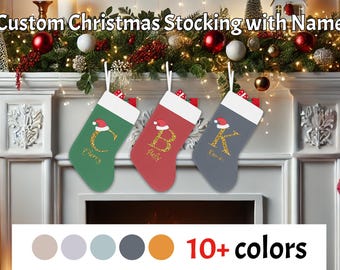 Personalized Knit Christmas Stocking, Family Name Monogram