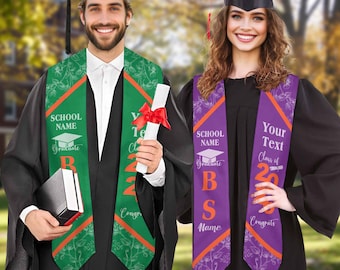 Custom Graduation Stole: Class of 2026 Personalized Sash
