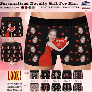 Personalized Face Boxers for Husband, Custom Photo Boxer Briefs, Custom Face Underwear, Custom Photo for Men, Popular Valentine&#39;s Day Gift