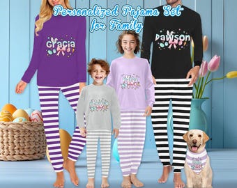 Personalized Bunny Pajamas Set – Matching Family Easter PJs