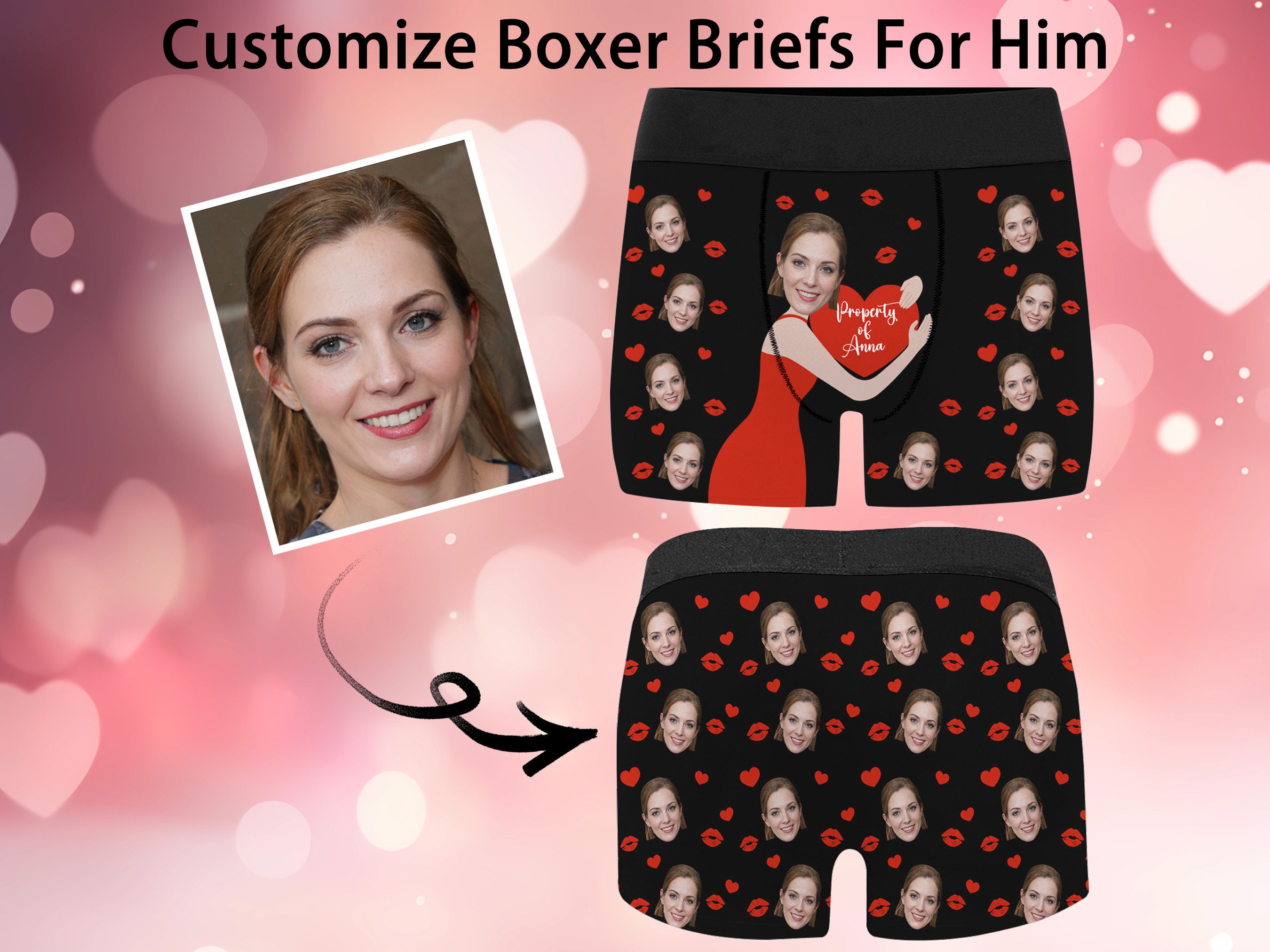 Custom Photo Boxers For Men – Personalized Face Boxer Briefs, Gift For Boyfriend, Husband, Dad