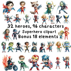 Superheld Clipart, süße Superhelden Avengers Clipart, Hulk Clipart, Marvel Avengers, Guardians of the Galaxy, DC Clipart, Marvel DC Helden