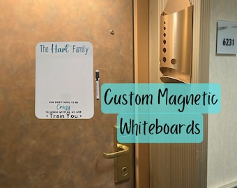 Cruise ship door magnet. Magnetic dry erase message board. 9" x 12" Customize with your text. Whiteboard Magnet. Cruise door decoration