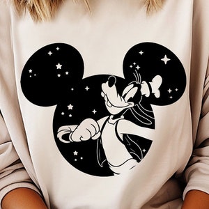 Goofy in Mickey Silhouette, Minimalist Disney Design, Starry Artwork, SVG for Shirts, Cricut Design, Disney DIY Projects, disney Vector Svg