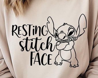 Resting Stitch Face svg, Lilo SVG, Instant Download, Printable Design, svg For Cricut, Cutting File, Vinyl Cut File, svg for cricut, Digital