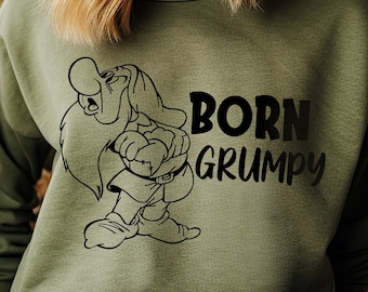 Disney Grumpy Snow White SVG, Grumpy Dwarf "Born Grumpy" Cut File, Printable Princess Design for Cricut Vinyl Cutting File, Vinyl Cut File