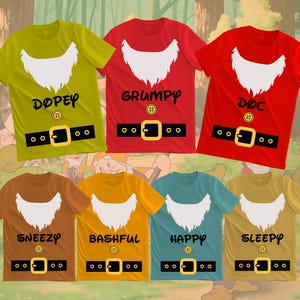Disney Bundle Dwarfs Costume svg, Snövit SVG, Grumpy SVG, Dopey png, Sneezypng, Dvärgar, Doc Dwarf svg, Cricut Svg, vinylklippsfil, rolig