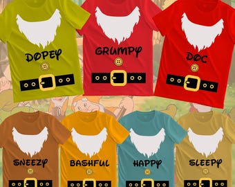 Disney Bundle Dwarfs Costume svg, Snow white SVG, Grumpy SVG, Dopey png, Sneezypng, Dwarfs, Doc Dwarf svg, cricut Svg, vinyl Cut File, funny