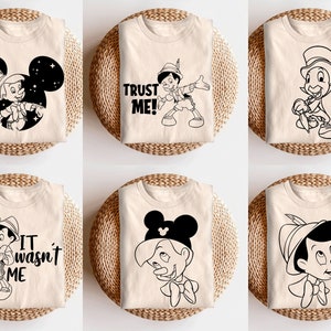Pinocchio SVG Bundle, Disney SVG, Cute Pinocchio Clipart, Trust Me Quote, Mickey Ears Pinocchio Design, It Wasn't Me SVG, Sublimation Files