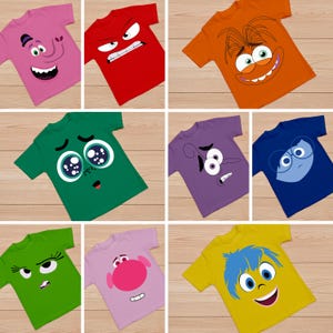 Inside Out 2 Faces SVG Bundle, Disney Pixar Emotions Cut Files, Joy Sadness Anger SVG, Cricut and Silhouette, Digital Download