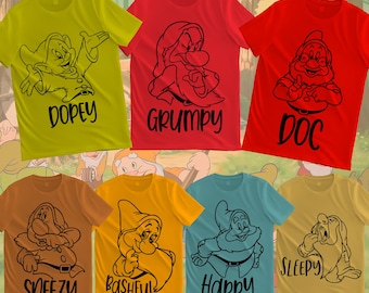 Disney Bundle Dwarfs Costume svg, Snow white SVG, Grumpy SVG, Dopey png, Sneezypng, Dwarfs, Doc Dwarf svg, cricut Svg, vinyl Cut File, funny