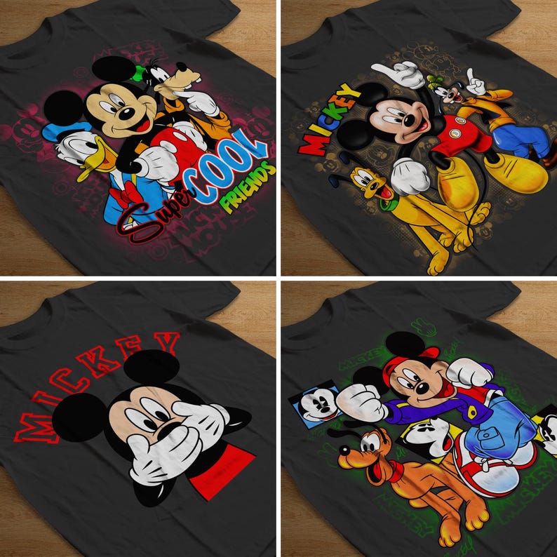 Disney bundle Mickey Mouse Shirt Design PNG - Disney Printable for Sublimation or DTF - Kids Birthday Shirt Digital Download File Digital image 1