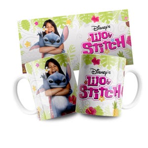 Maschenbecher PNG Design, 3D Tropischer Cartoon Stil, Lilo & Stitch Sublimationsdatei, Lustige druckbare Tassenverpackung, Digitaler Download Sofortiger Download