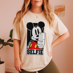 Projekt PNG Selfie Myszki Miki - Disney do druku sublimacyjnego i DTF - Uroczy plik koszulki z kreskówek - Cyfrowe pobieranie clipartów, Cyfrowe śmieszne