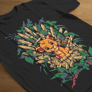 The Lion King Semitone PNG - Simba Halftone Style Disney DTF File - Printable Shirt Design, Digital Download for Kids & Fans, Digital, funny
