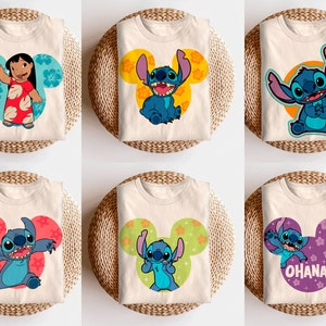 Bundle Stitch SVG, Retro 90er Jahre Disney Lilo & Stitch 626 Stitch Day Kanji Panels Shirt, Unisex T-Shirt Familie Geburtstagsgeschenk Erwachsenes Kind Kleinkind