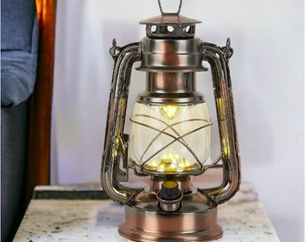 Lantern, Warm White Battery Operated Lantern with Dimmable Switch, 15 LEDs Metal Hanging Lantern for Indoor or Outdoor Usage