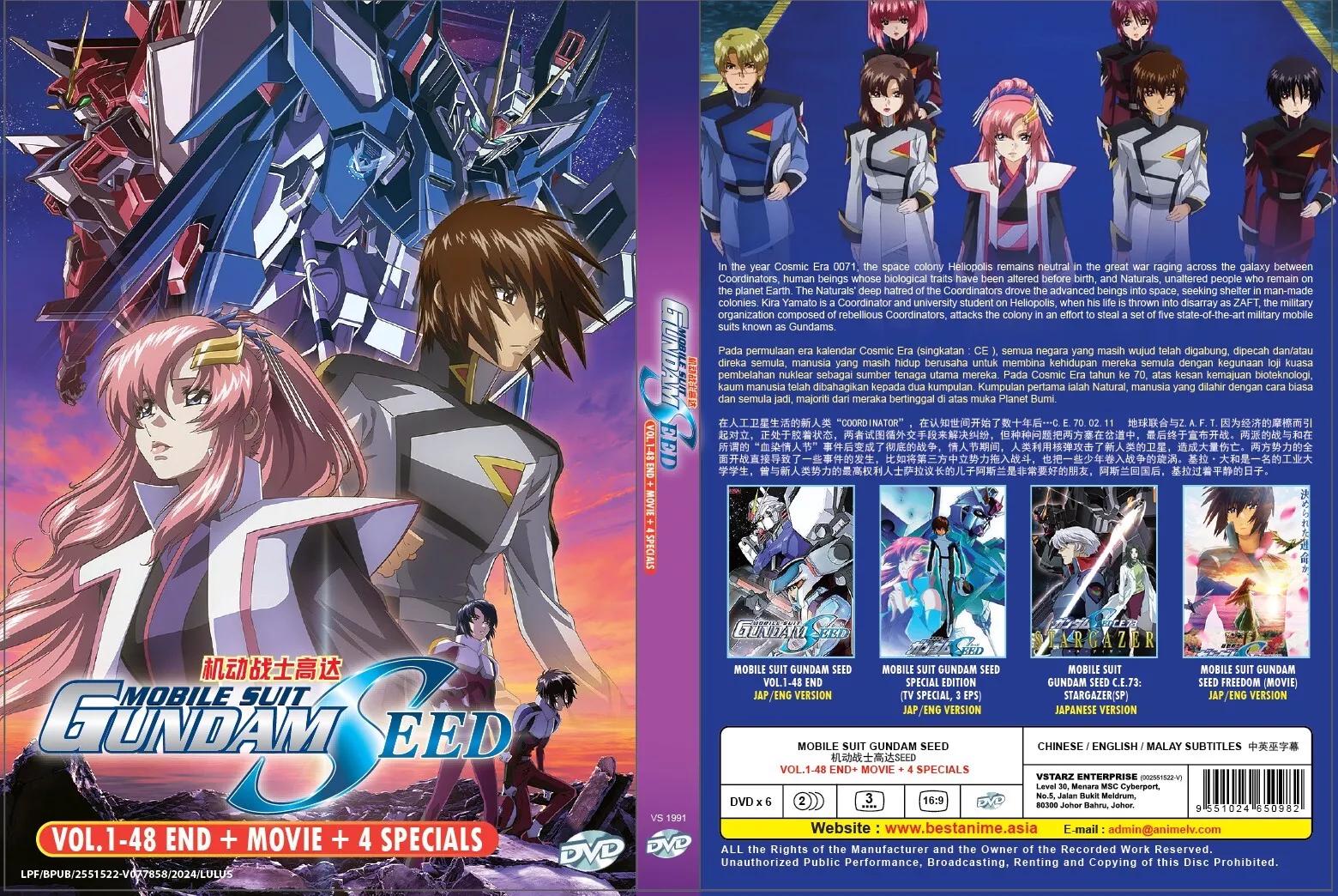DVD Anime Mobile Suit Gundam SEED TV Series Volume 1-48end+movie+
