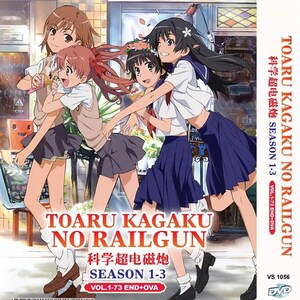DVD Anime Toaru Kagaku No Railgun TV Series Season 1-3 Volume 1-73 End+OVA Complete Series English Dubbed and All Region-Expedite Shipping