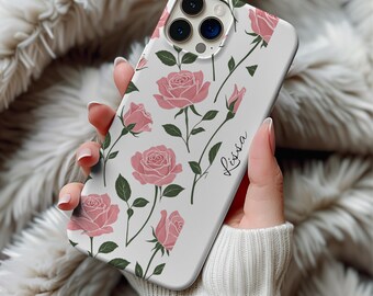 Personalisierte Handyhülle mit Geburtsblume, Namens- und Blumenmotiv, Samsung-Hülle, Hülle mit Geburtsmonatsblume, iPhone 17, 16, 15, 14, 13 – Geschenk für Mama