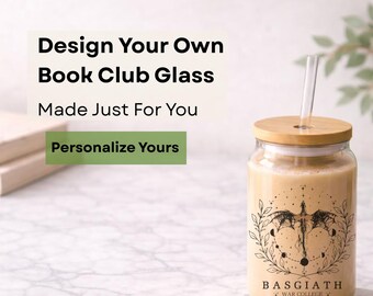 Personalisiertes Buchclub-Glas (473 ml) | Trinkglas mit individuellem Namen und Spruch, inklusive Strohhalm | Geschenk für Leser von düsteren Liebesromanen