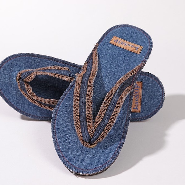 Chanclas, reciclaje de jeans, SOP de Jean, zapatos de verano, zapatos para exteriores, zapatos descalzos, jeans