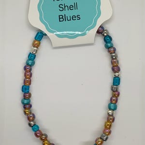 Tortoise Shell Blues Seed Bead Bracelet