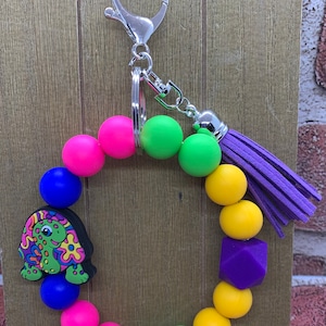 Hippie Turtle Keychain Wristlet