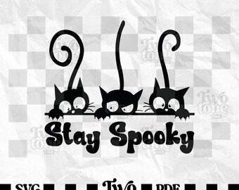 Stay Spooky Cat SVG: Halloween Design, Cricut, Sublimation (Digital Download)