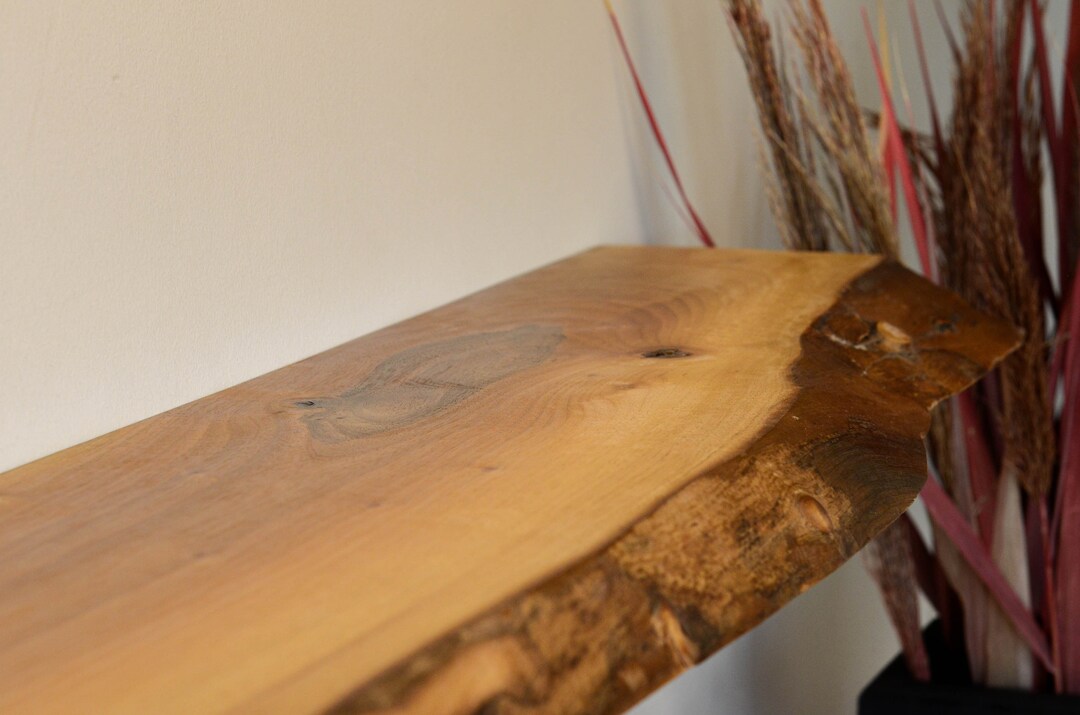 Live Edge Wood Wall Decor Boho Live Edge Rustic Shelf, Real Wood Home
