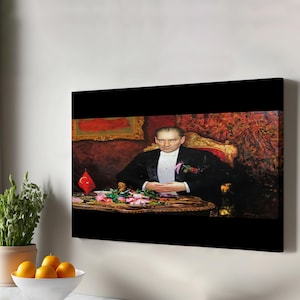 Sharp-Gazed Atatürk Canvas Painting, Portrait Wall Art, Modern Portrait Canvas Art, Portrait Canvas Art, Portrait Canvas Wall Decor