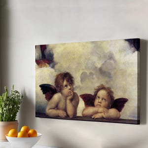 Little Angels By Raphael Art, Religious Canvas Print, Religious Canvas Wall Art, Housewarming Gifts, Large Wall Art, Framed Canvas Wall Art