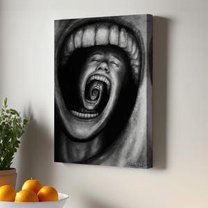 Depression And Mental Health Art Wall Art Canvas Painting, Surreal Canvas Print, Framed Canvas Wall Art, Housewarming Gift, Large Wall Art