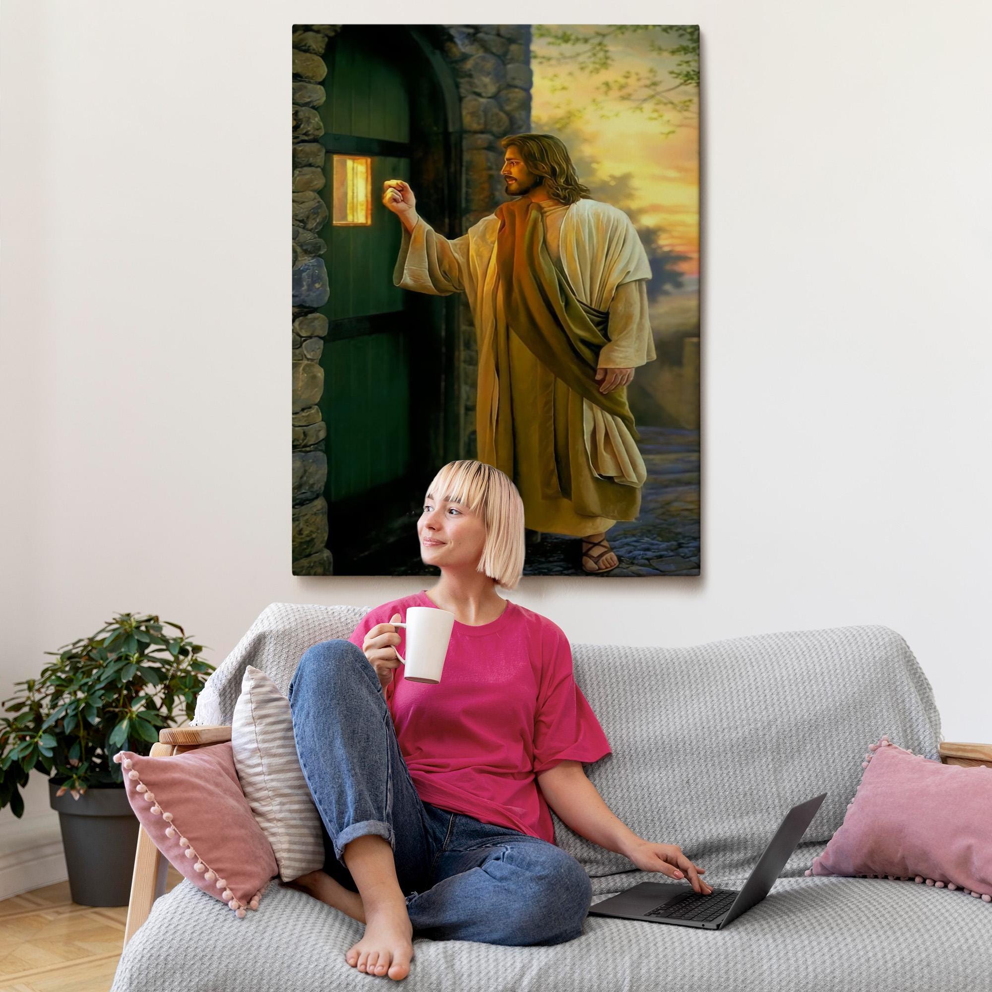 Jesus Christ Knocking on the Door, Christian Wall Art, Church Gift ...