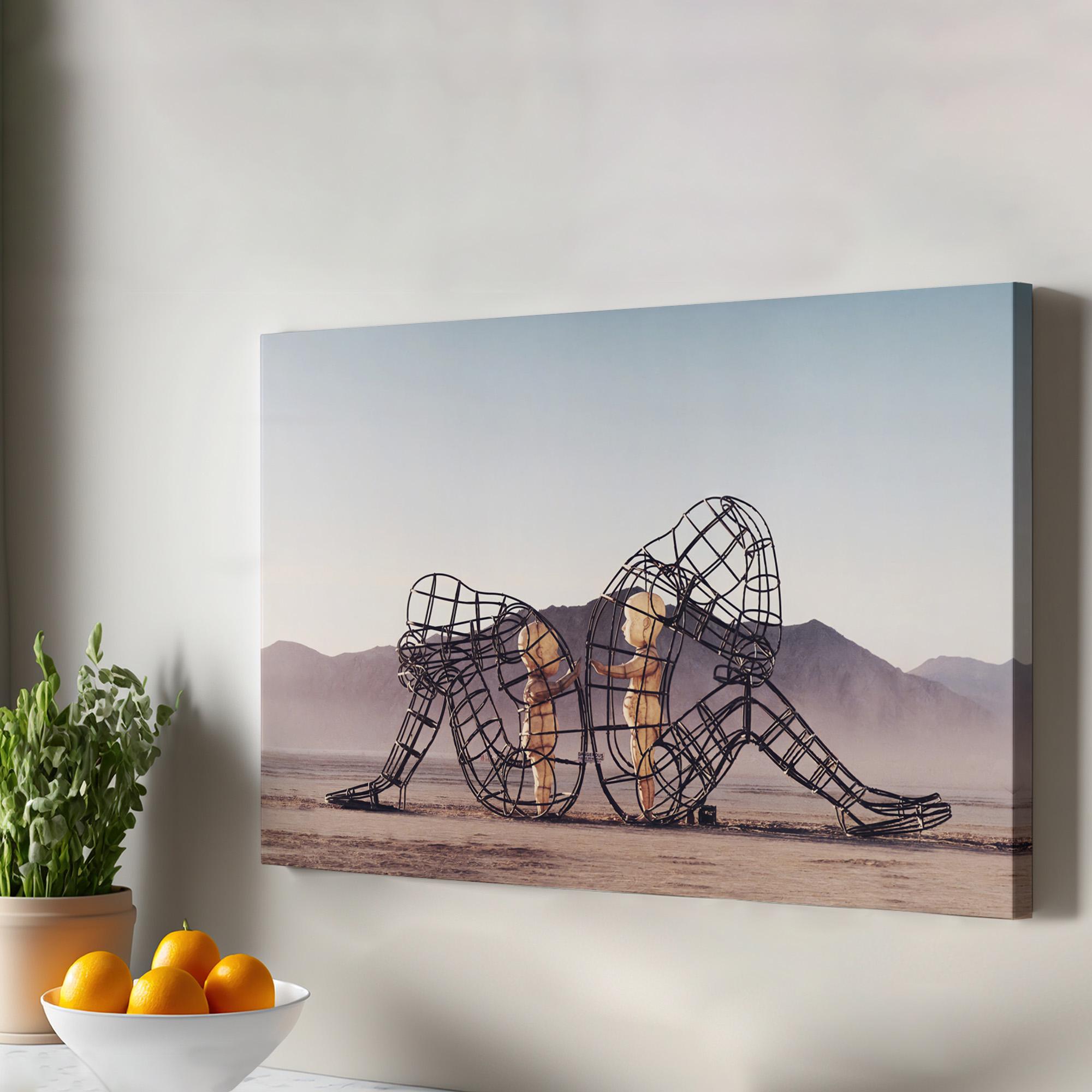 Wall Graffiti –キャンバスプリントでサプライズスペシャル– Photowall wall26 フローティングフレーム入りキャンバスウォールアート リビングルーム/寝室用 白黒ブリッジ キャンバスプリント ホームデ