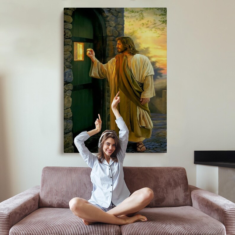 Jesus Christ Knocking on the Door, Christian Wall Art, Church Gift ...