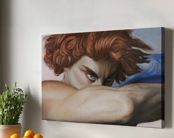 天使と獅子の絵画 絵 ポスター