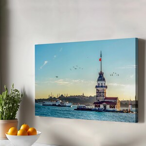 Maiden&#39;S Tower Decorative Canvas Art, Regional Canvas Wall Decor, Gift for Home Decor, Large Wall Art Modern Canvas Wall Decor