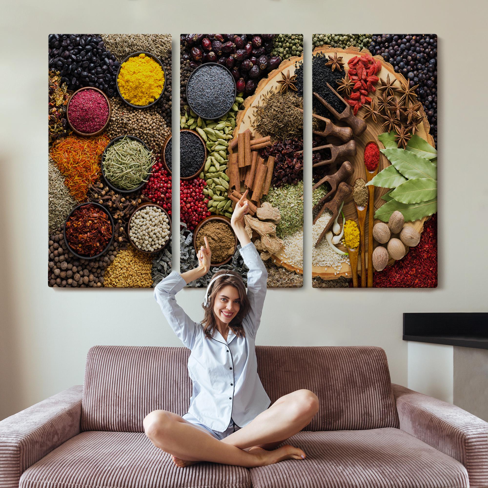 Spices on Kitchen Table Canvas Print, Modern Kitchen Wall Art - Etsy