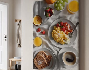 Frühstücksstillleben auf Leinwand, gemütliche Küchendekoration